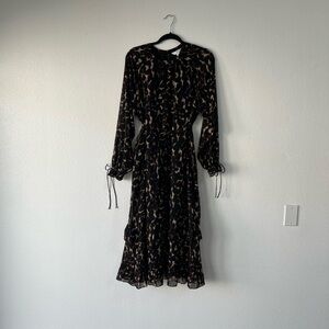 Time and Tru Women's High Neck Tiered Midi Dress